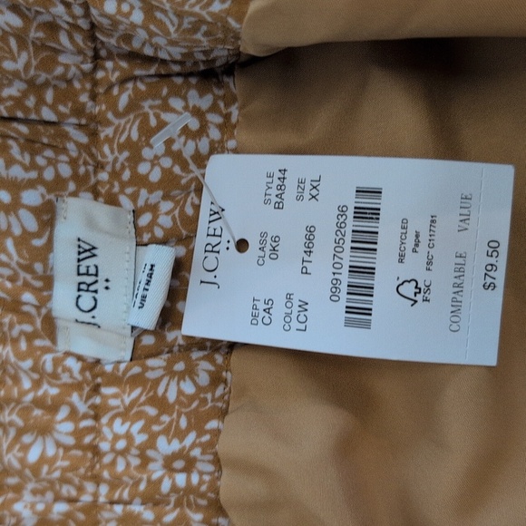 J Crew Pull On Pencil Midi Skirt Golden Floral Print Skirt Size  XXL NWT - Picture 7 of 9